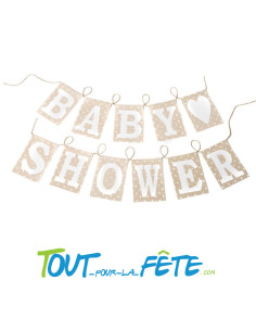 Guirlande en toile de jute Baby Shower