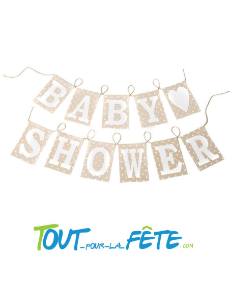 Guirlande en toile de jute Baby Shower
