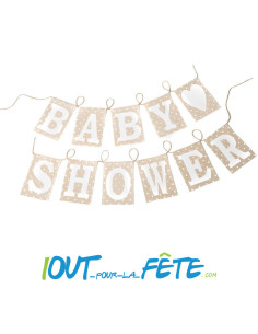 Guirlande en toile de jute Baby Shower 2