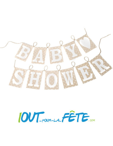 Guirlande en toile de jute Baby Shower