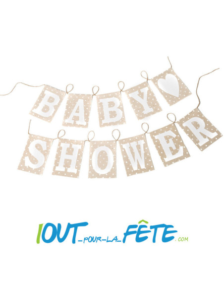 Guirlande en toile de jute Baby Shower