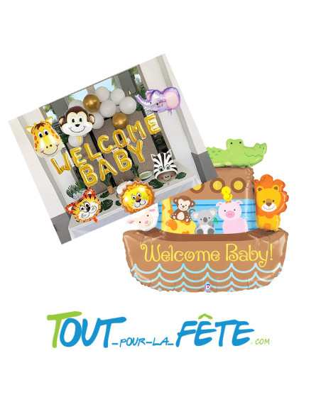 Ballon aluminium bateau welcome baby 94cm
