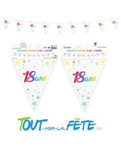 Guirlande fanions âge multicolore 6m 2