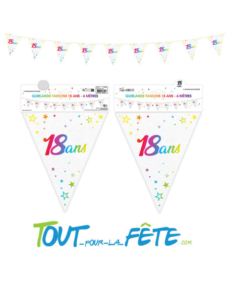 Guirlande fanions âge multicolore 6m par age