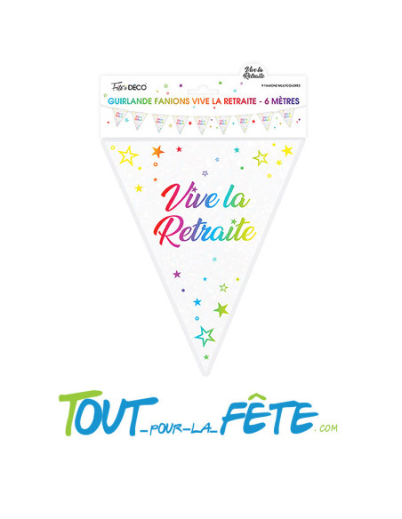 Guirlande fanions joyeuse retraite multicolore