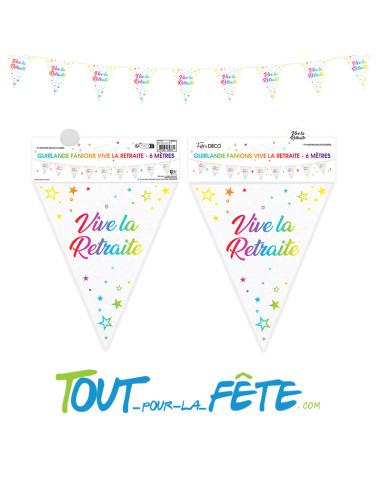 Guirlande fanions joyeuse retraite multicolore