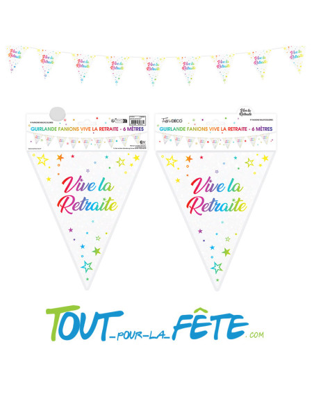 Guirlande fanions joyeuse retraite multicolore