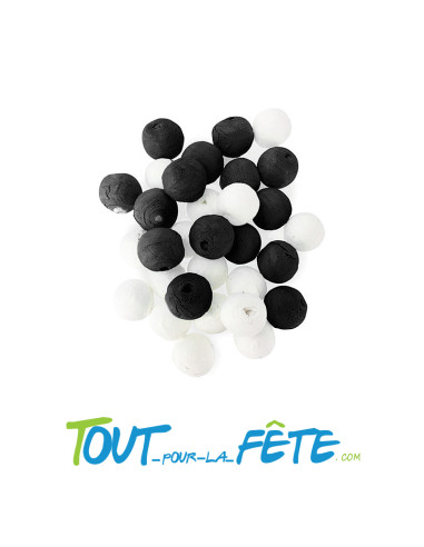 100 boules pour sarbacanes blanches et noires