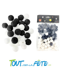 100 boules pour sarbacanes blanches et noires 2