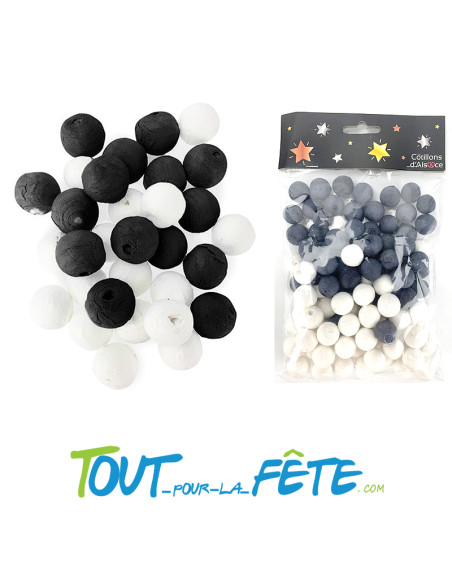 100 boules pour sarbacanes blanches et noires