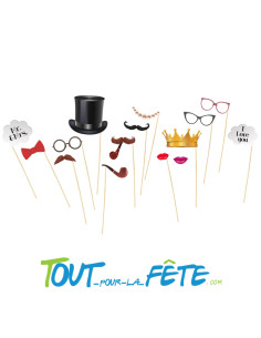 Kit de 15 accessoires photobooth "vintage"
