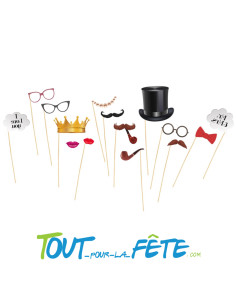 Kit de 15 accessoires photobooth "vintage" 2