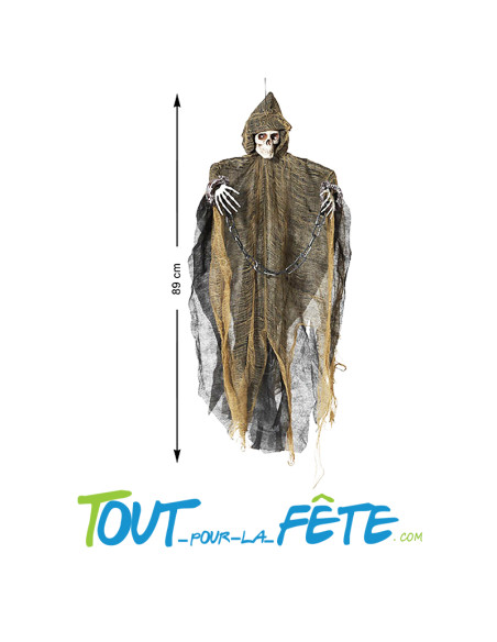 Squelette à Suspendre avec Son et Lumière 89 cm
