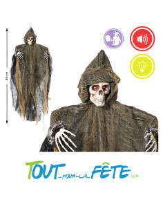 Squelette à Suspendre avec Son et Lumière 89 cm 2