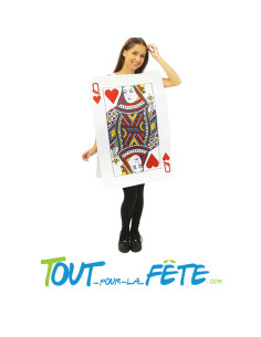 Costume carte de reine de coeur taille unique
