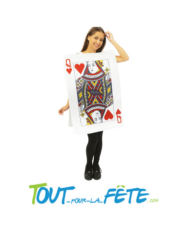 Costume carte de reine de coeur taille unique