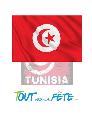 Drapeau polyester Tunisie 90x150 cm