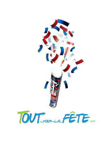 Canon à Confettis Bleu, Blanc, Rouge