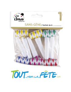 Lot de 6 sifflets sans-gêne