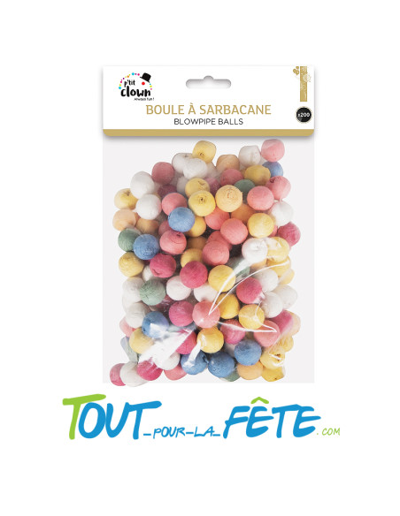 Lot de 200 boules à sarbacane multicolore