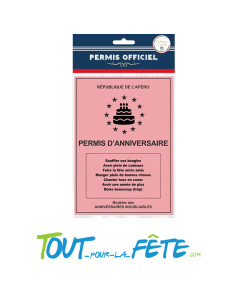 Permis humoristique joyeux anniversaire