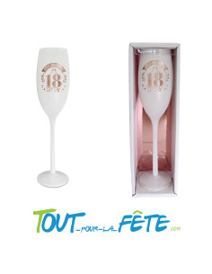 Flute de champagne par âge blanc et rose 2
