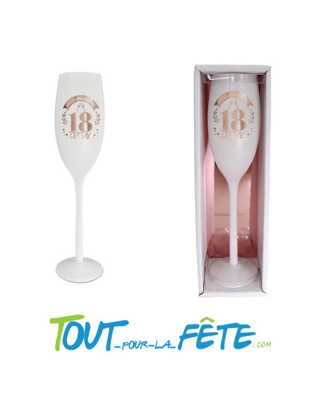 Flute de champagne par âge blanc et rose