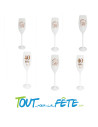 Flute de champagne par âge blanc et rose