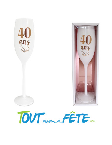 Flute de champagne par âge blanc et rose
