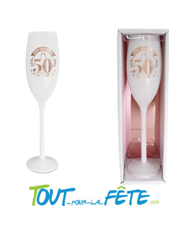 Flute de champagne par âge blanc et rose