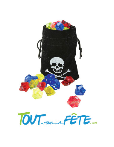 Bourse de pirate avec fausses pierres précieuses