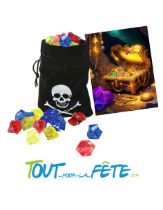 Bourse de pirate avec fausses pierres précieuses 2