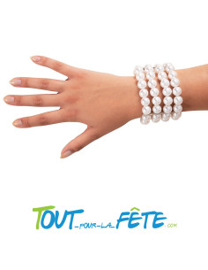 Bracelet de perles en plastique blanc