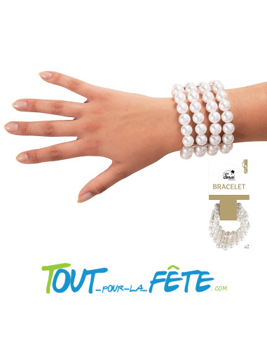 Bracelet de perles en plastique blanc