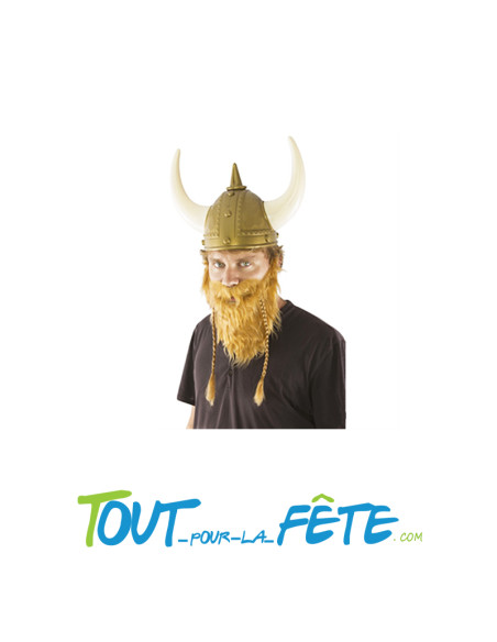 Moustache et barbe rousse de Viking