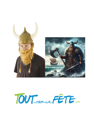 Moustache et barbe rousse de Viking