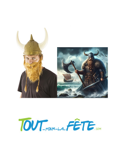 Moustache et barbe rousse de Viking