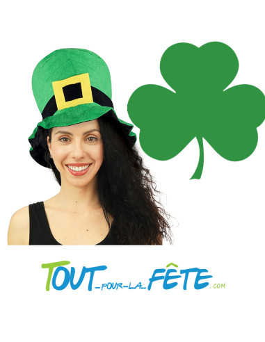 Chapeau haut de forme vert St Patrick velours
