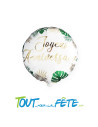 Ballon aluminium joyeux anniversaire tropical 35cm