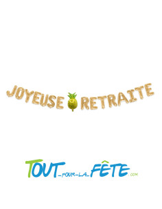 Guirlande de ballons joyeuse retraite or 3m