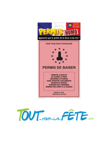 Permis De Baiser cadeau déjanté
