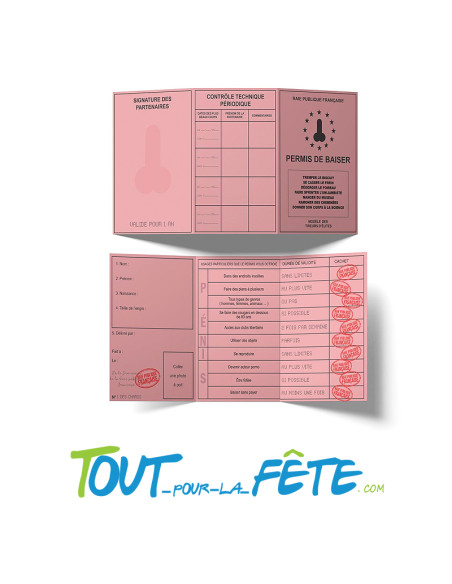 Permis De Baiser cadeau déjanté