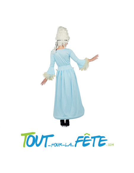 Déguisement de marquise bleu et blanc adulte