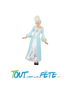 Déguisement de marquise bleu et blanc adulte
