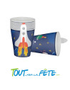 8 gobelets espace en papier 8 cm
