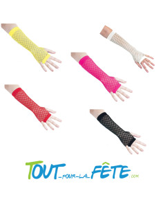 2 mitaines longues en résille