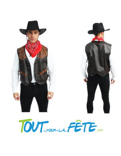 Gilet de Cowboy Adulte marron 2