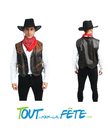 Gilet de Cowboy Adulte marron