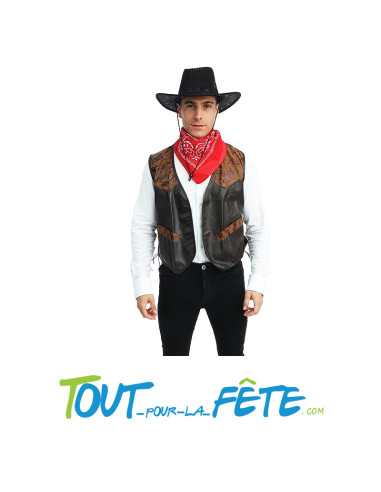 Gilet de Cowboy Adulte marron