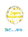Ballon aluminium Joyeux Anniversaire Etoiles 35cm